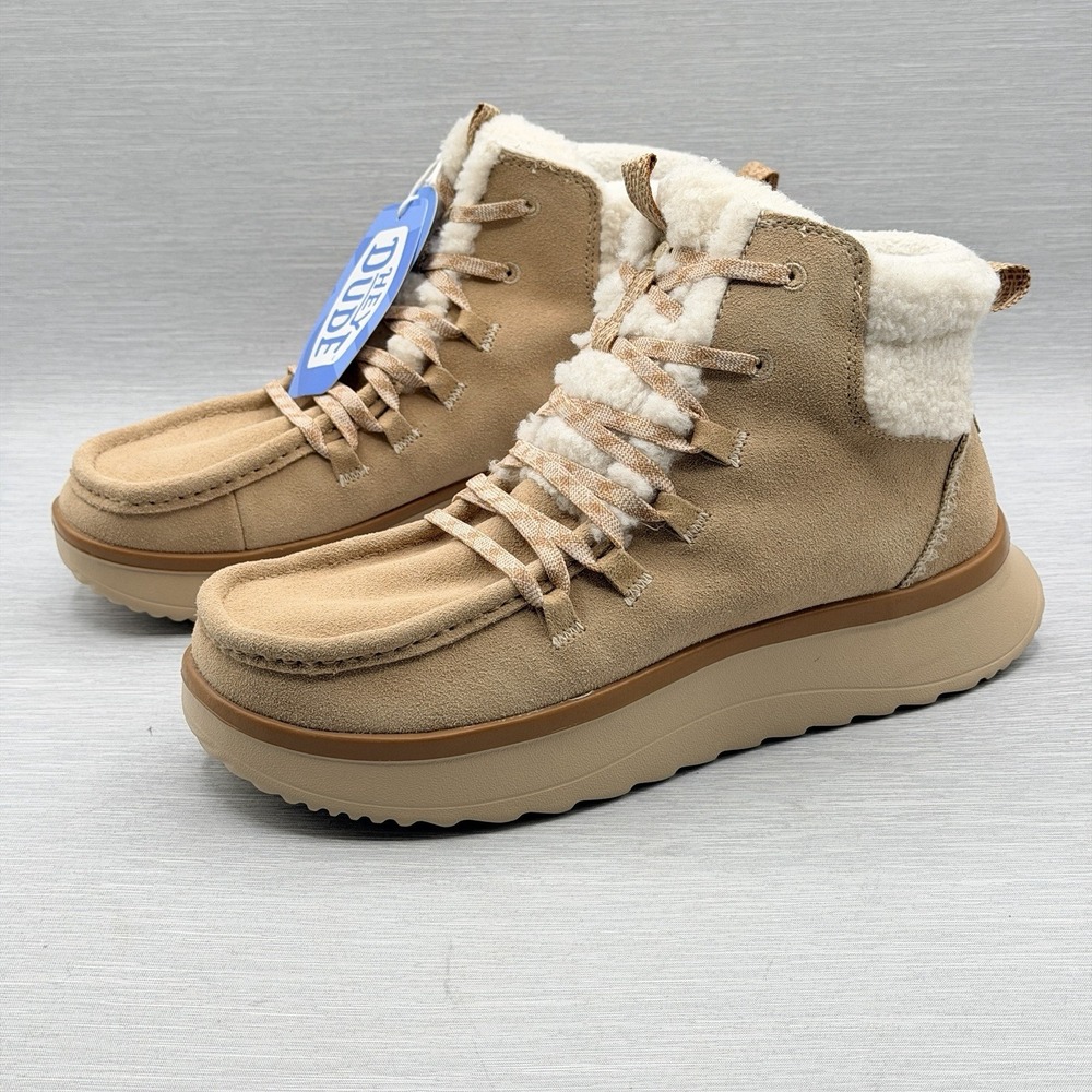 Hey Dude Wendy Peak Women's 11 Boots Leather Apres Suede Tan Water Repellant
